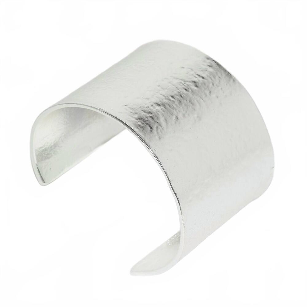 NEW KARINE SULTAN women's crumpled foil cuff bracelet in silver